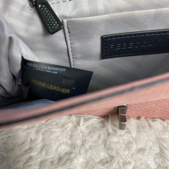 Rebecca Minkoff Chevron Love leather Quilted pink Crossbody Bag . - Picture 15 of 16